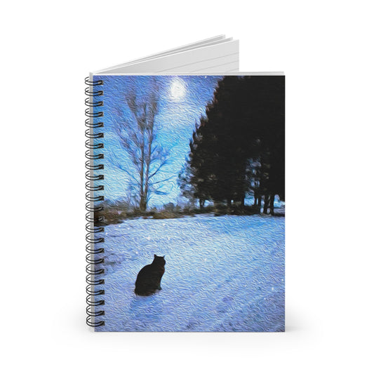 Under A Tabby Moon Spiral Notebook - Ruled Line