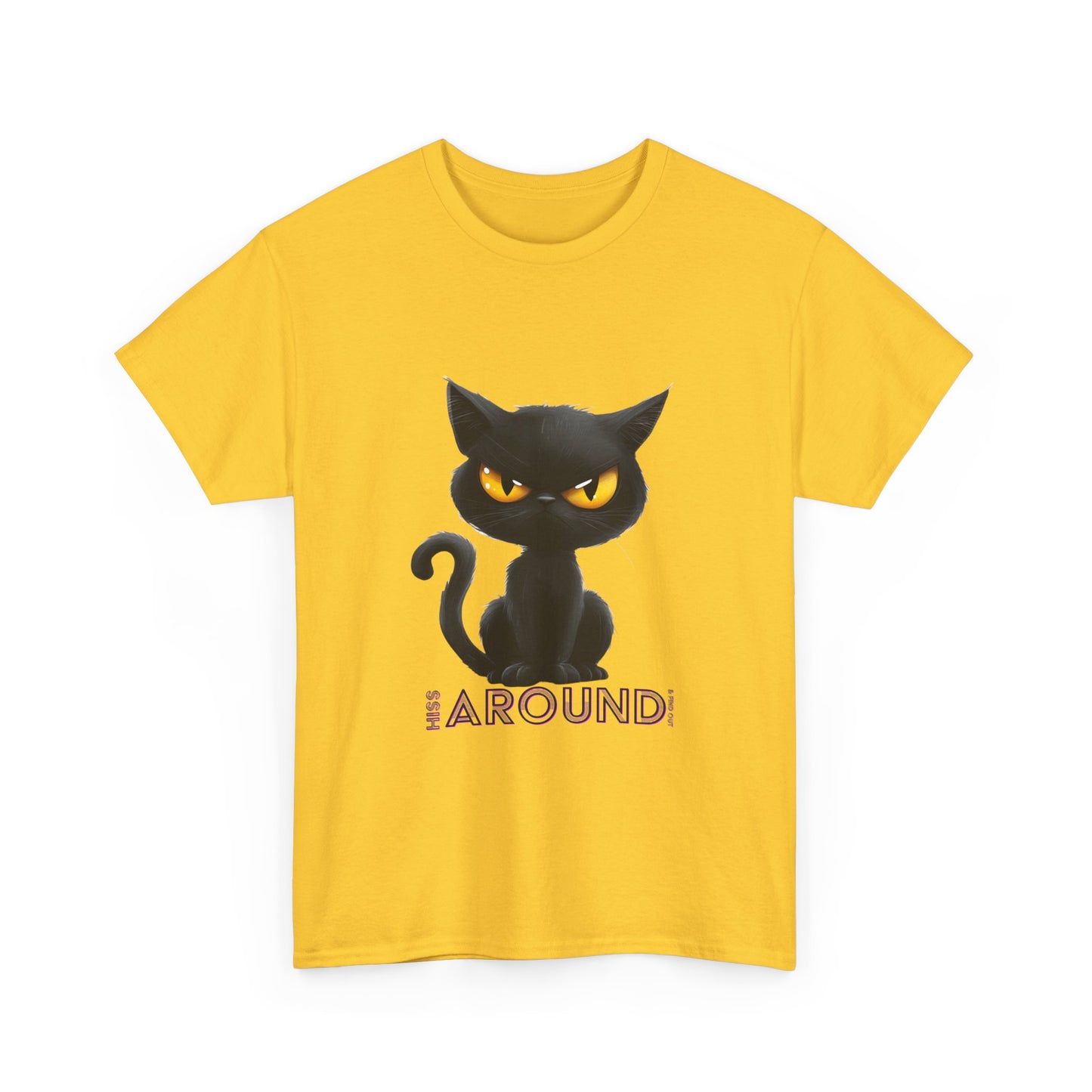 ‘Hiss Around & Find Out’ Black Cat Unisex Comfy Tee