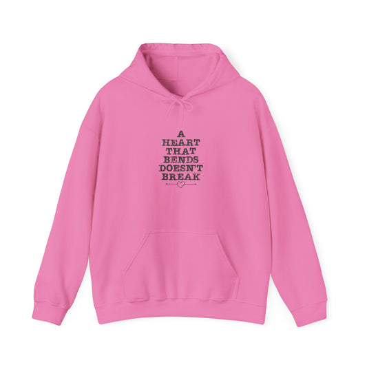 A Heart That Bends Doesn’t Break Unisex Heavy Blend™ Hoodie Sweatshirt